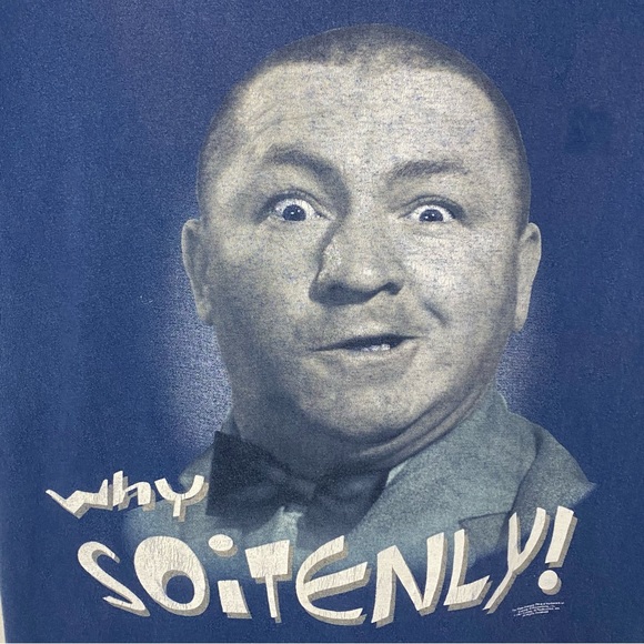 Vintage 1997 Three Stooges Curly Blue Single Stitch T Shirt Made In USA Large - Picture 4 of 9